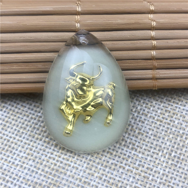 Women's & Men's Gold Crystal Inlaid Gilded Luminous Twee Pendants
