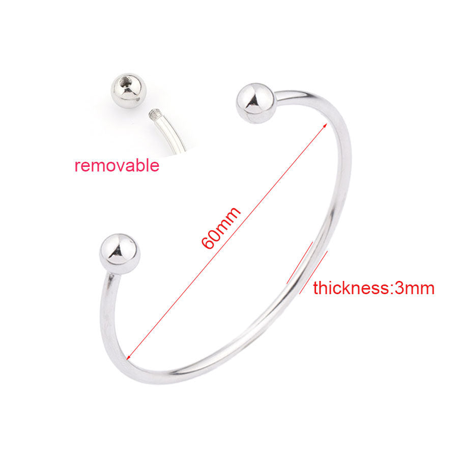 Stainless Steel Open Round Beads Can Match Basic Style Bracelets
