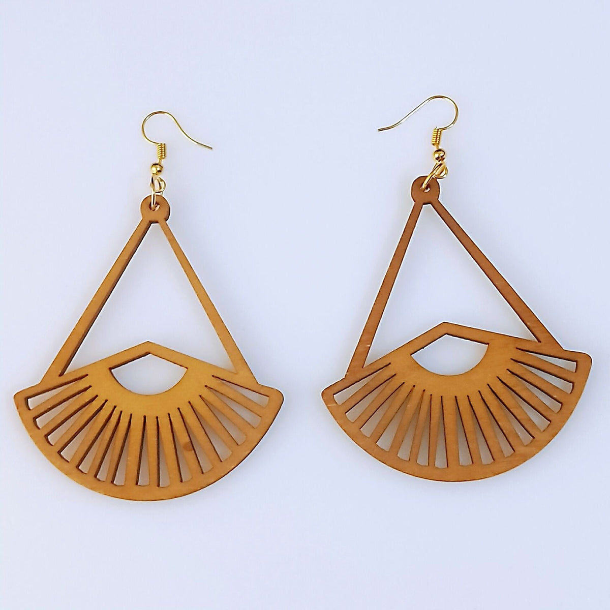 Geometric Rhombus Wooden Fashion Wood Eardrops Rings