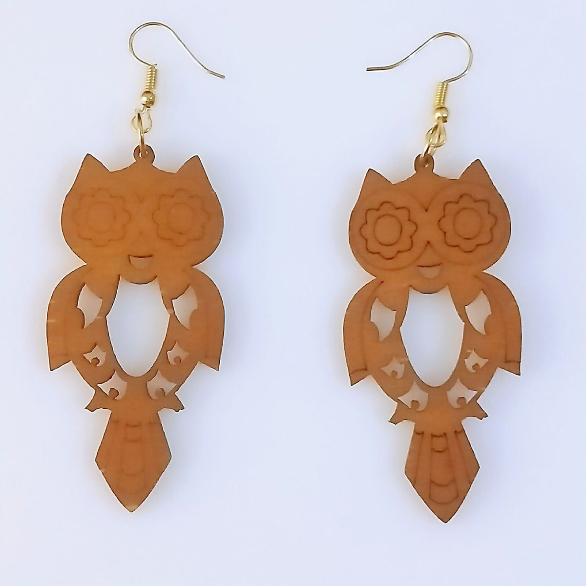 Geometric Rhombus Wooden Fashion Wood Eardrops Rings