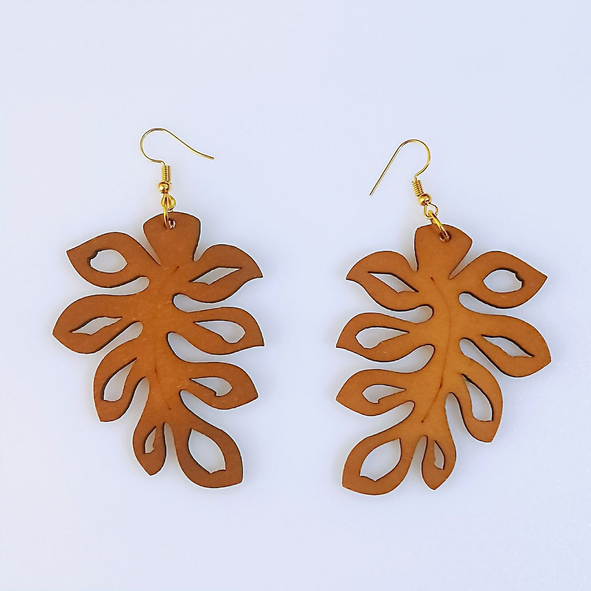 Geometric Rhombus Wooden Fashion Wood Eardrops Rings