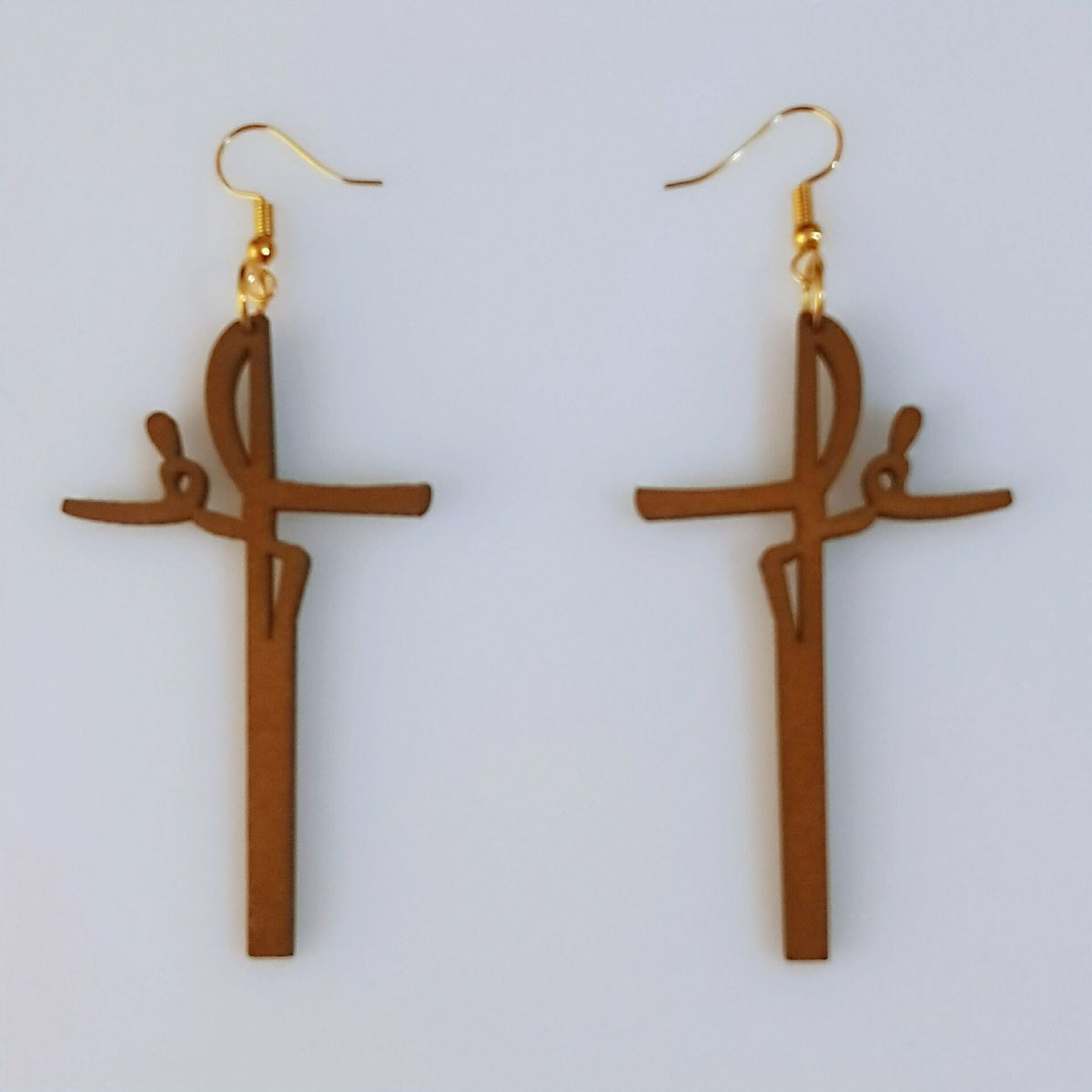 Geometric Rhombus Wooden Fashion Wood Eardrops Rings