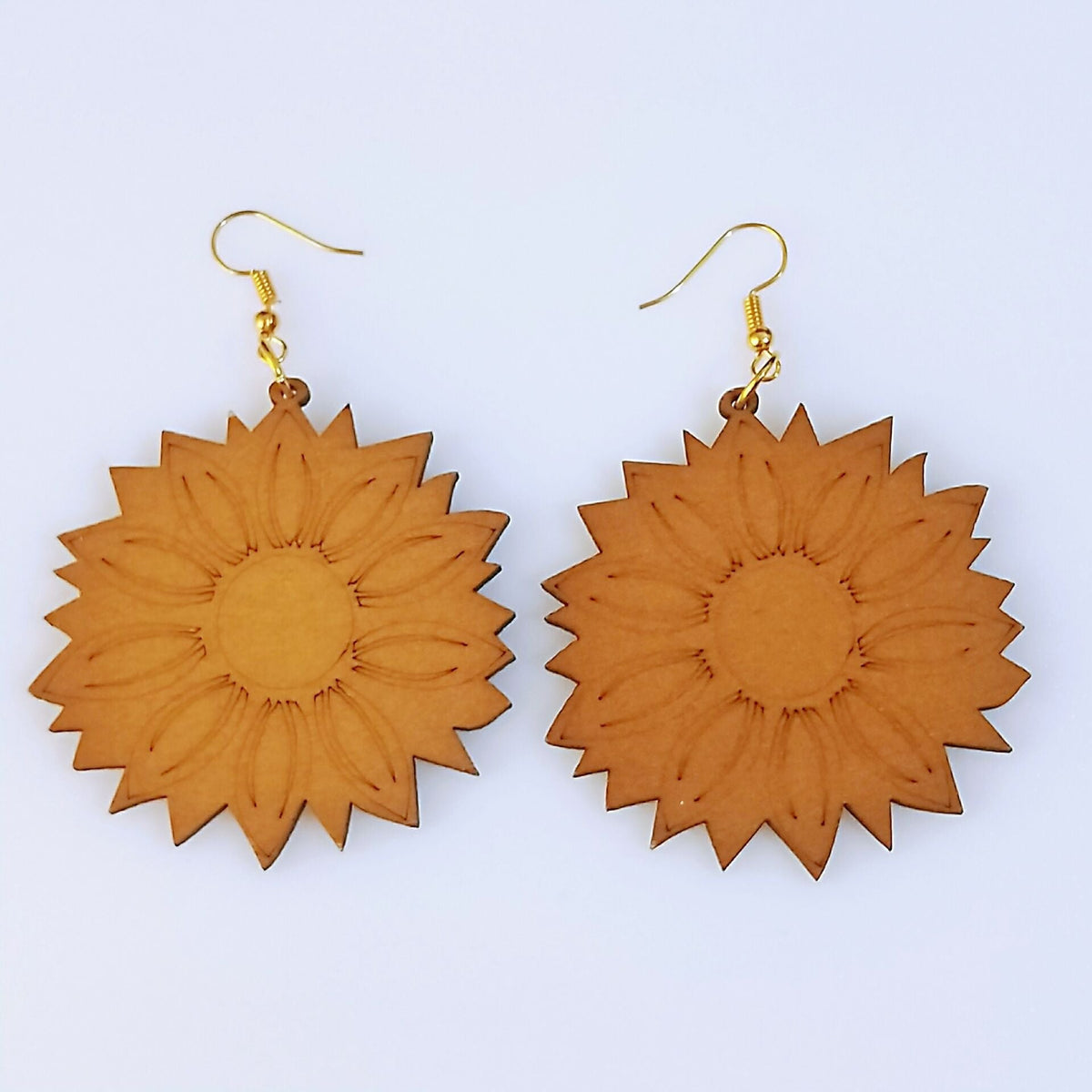 Geometric Rhombus Wooden Fashion Wood Eardrops Rings