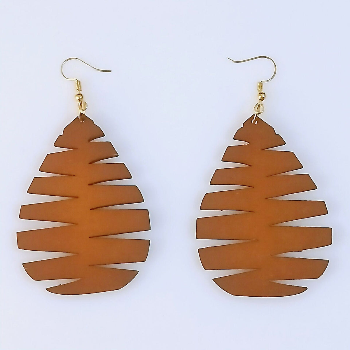 Geometric Rhombus Wooden Fashion Wood Eardrops Rings