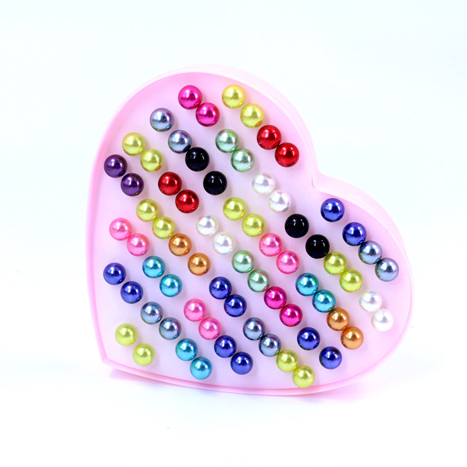 Korean Fashion Natural Imitation Pearl Ear Pairs Of Peach Hearts Stud Earrings