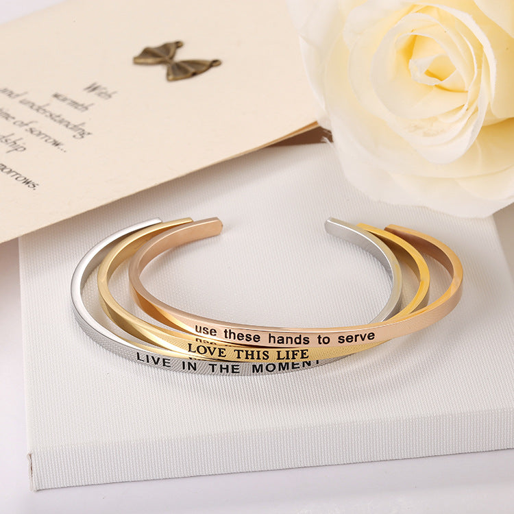 Stainless Steel Type Opening Adjustable Titanium Bracelets