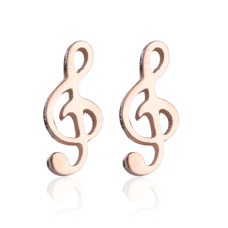 Fashion Note Ear Stainless Steel Girlfriends Music Earrings