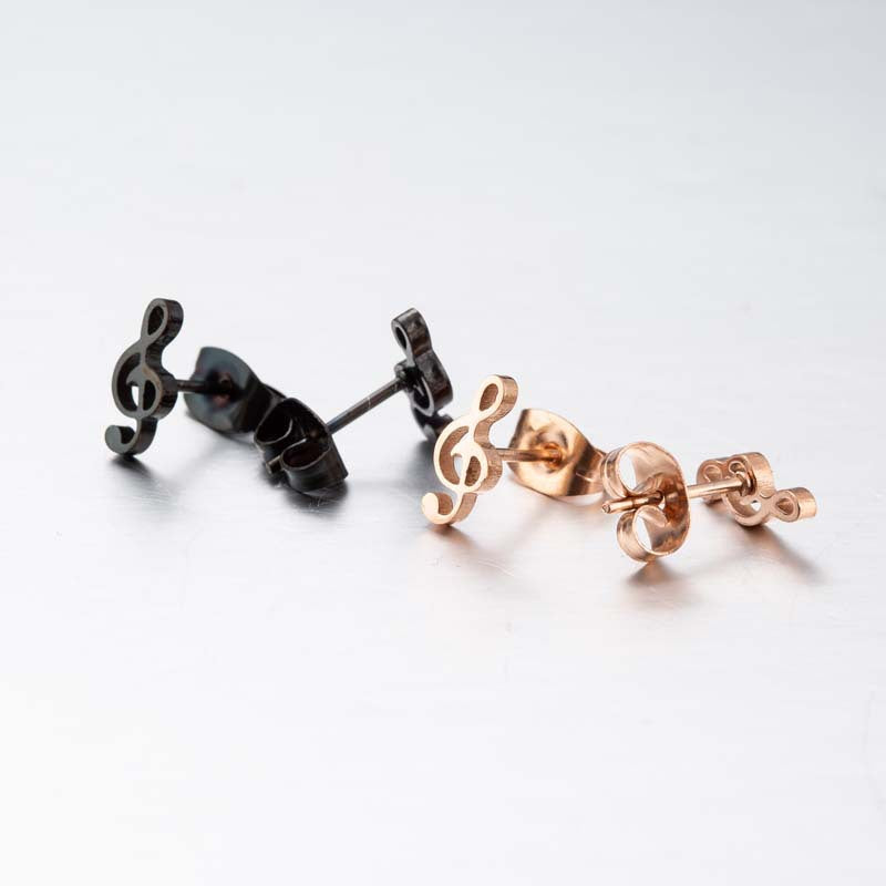 Fashion Note Ear Stainless Steel Girlfriends Music Earrings