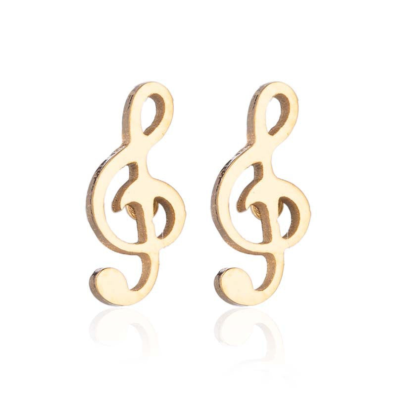 Fashion Note Ear Stainless Steel Girlfriends Music Earrings