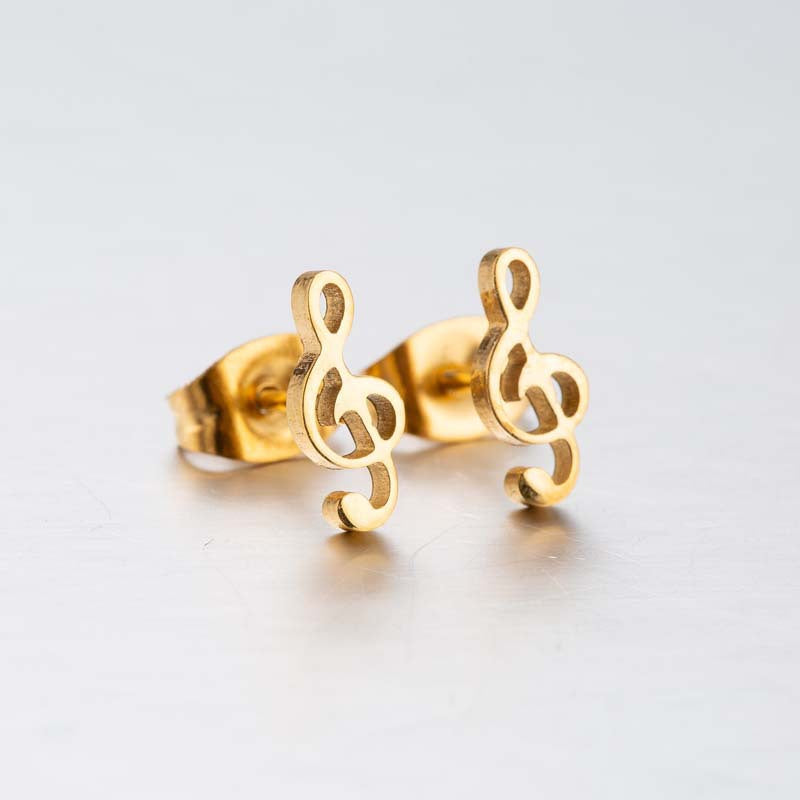 Fashion Note Ear Stainless Steel Girlfriends Music Earrings