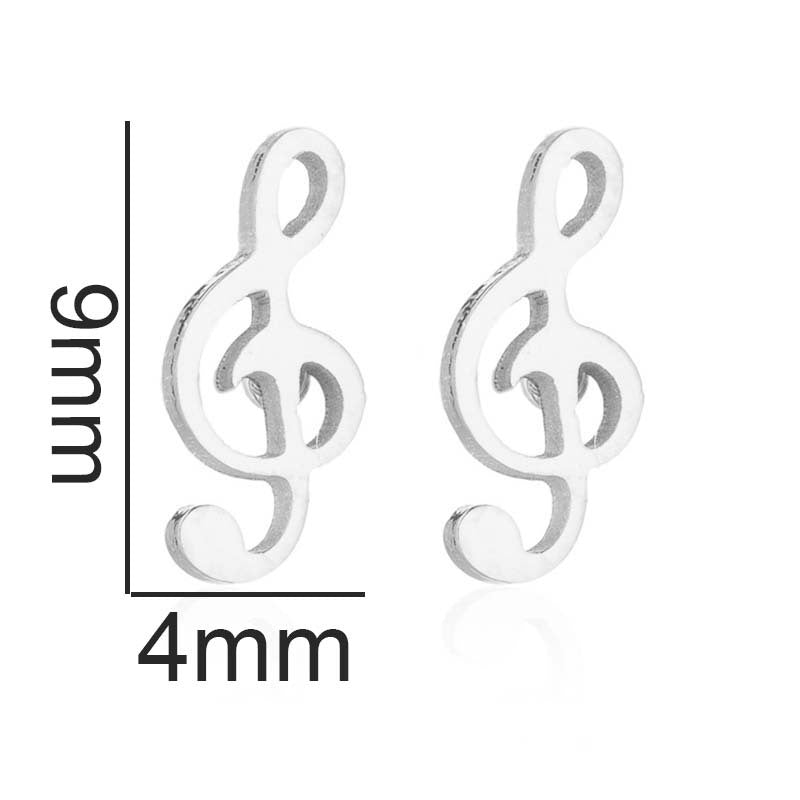 Fashion Note Ear Stainless Steel Girlfriends Music Earrings
