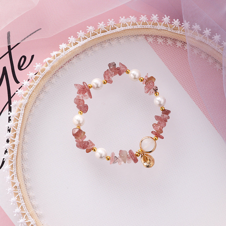 Women's Vacation Style Irregular Shell Pearl Handmade High Elastic Conch Bracelet