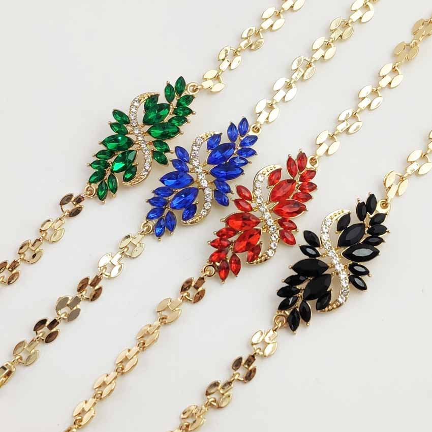Women's Fashion Popular Diamond S-shaped Resin Flower Bracelet