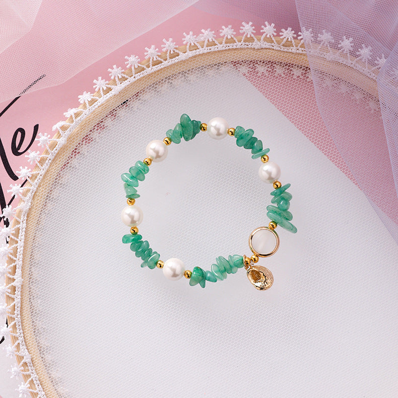 Women's Vacation Style Irregular Shell Pearl Handmade High Elastic Conch Bracelet