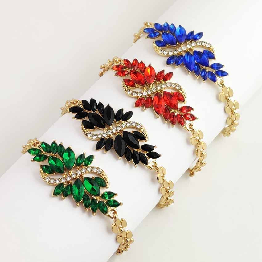 Women's Fashion Popular Diamond S-shaped Resin Flower Bracelet