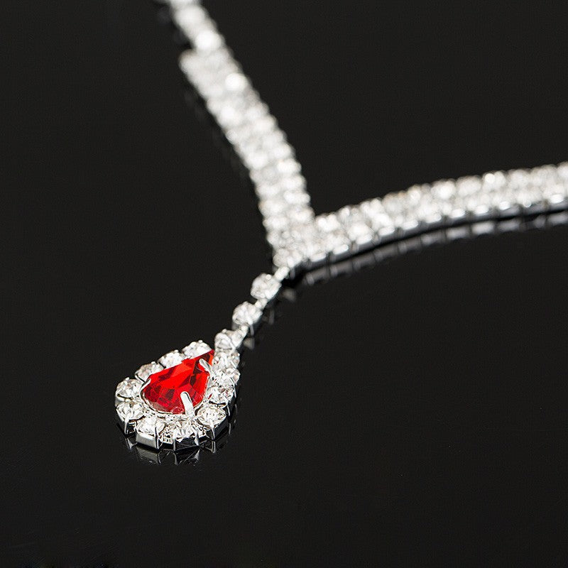 Attractive Popular Bride Korean Rhinestone Suite Jewelry Set