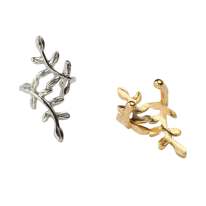Women's & Men's Fashionable Trendy Korean Leaf Shaped Without Ear Clip