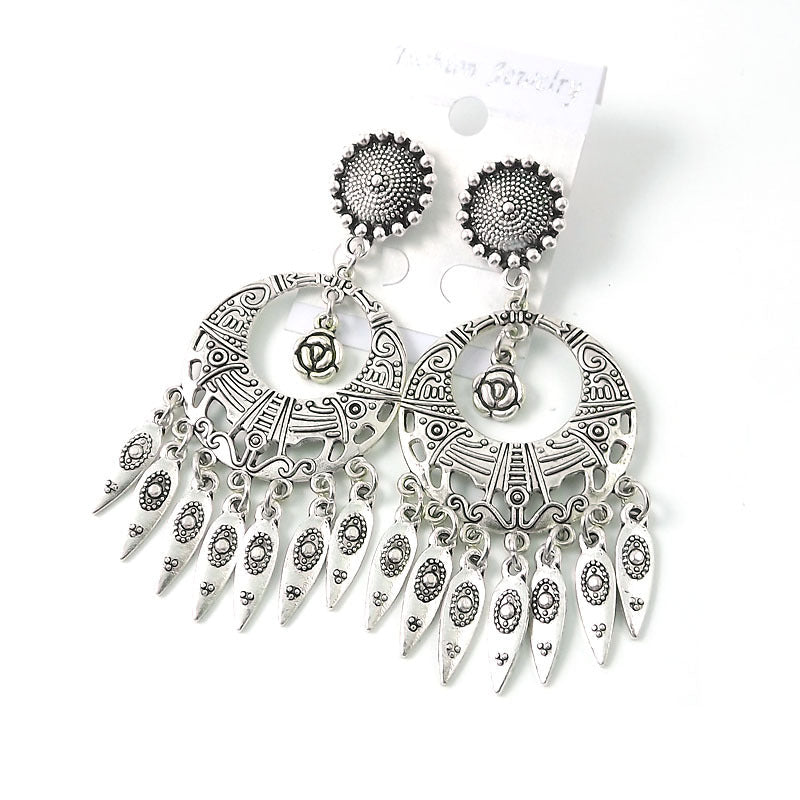 Women's Tibetan Sier Miao Eardrops Classical Ethnic Style Earrings