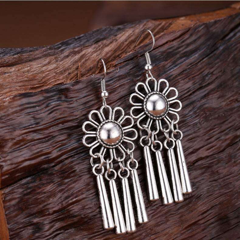 Women's Tibetan Sier Miao Eardrops Classical Ethnic Style Earrings