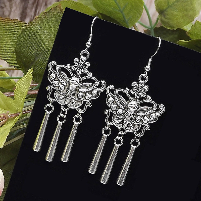 Women's Tibetan Sier Miao Eardrops Classical Ethnic Style Earrings