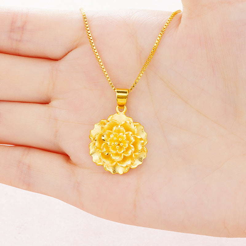 Women's Vietnam Placer Gold Rose Fashion Copper Plating Necklaces