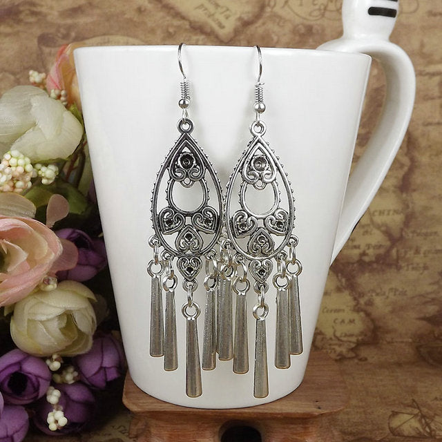 Women's Tibetan Sier Miao Eardrops Classical Ethnic Style Earrings