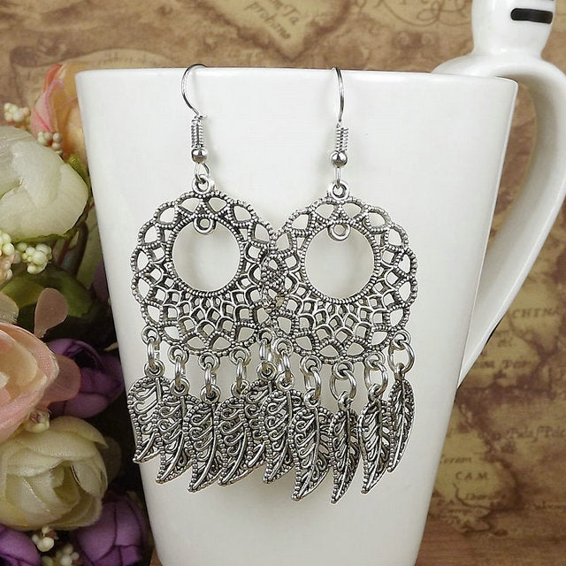 Women's Tibetan Sier Miao Eardrops Classical Ethnic Style Earrings