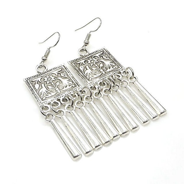 Women's Tibetan Sier Miao Eardrops Classical Ethnic Style Earrings