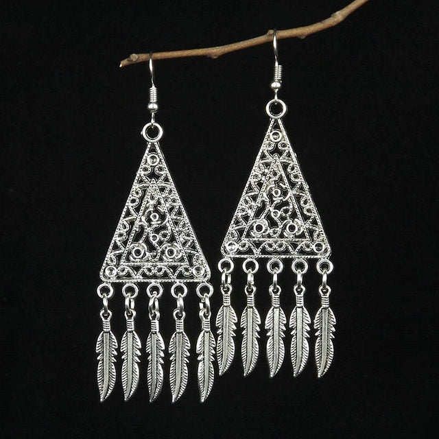 Women's Tibetan Sier Miao Eardrops Classical Ethnic Style Earrings