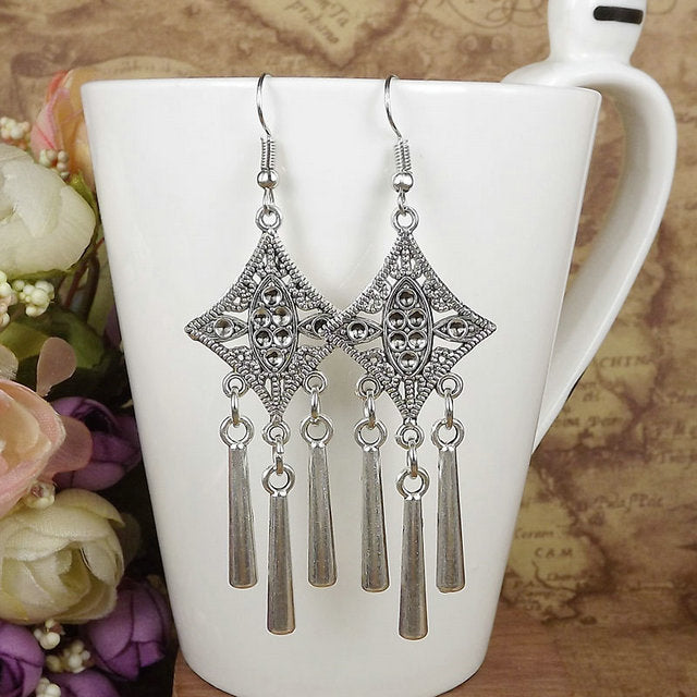 Women's Tibetan Sier Miao Eardrops Classical Ethnic Style Earrings
