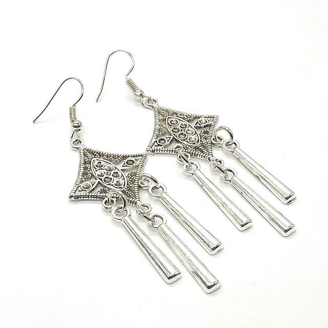 Women's Tibetan Sier Miao Eardrops Classical Ethnic Style Earrings
