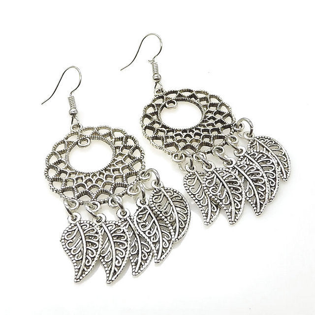 Women's Tibetan Sier Miao Eardrops Classical Ethnic Style Earrings