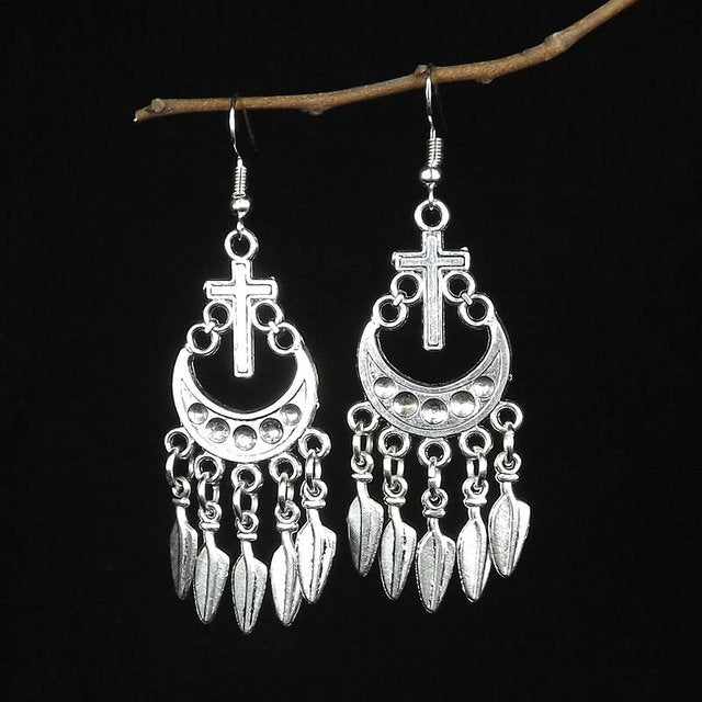 Women's Tibetan Sier Miao Eardrops Classical Ethnic Style Earrings