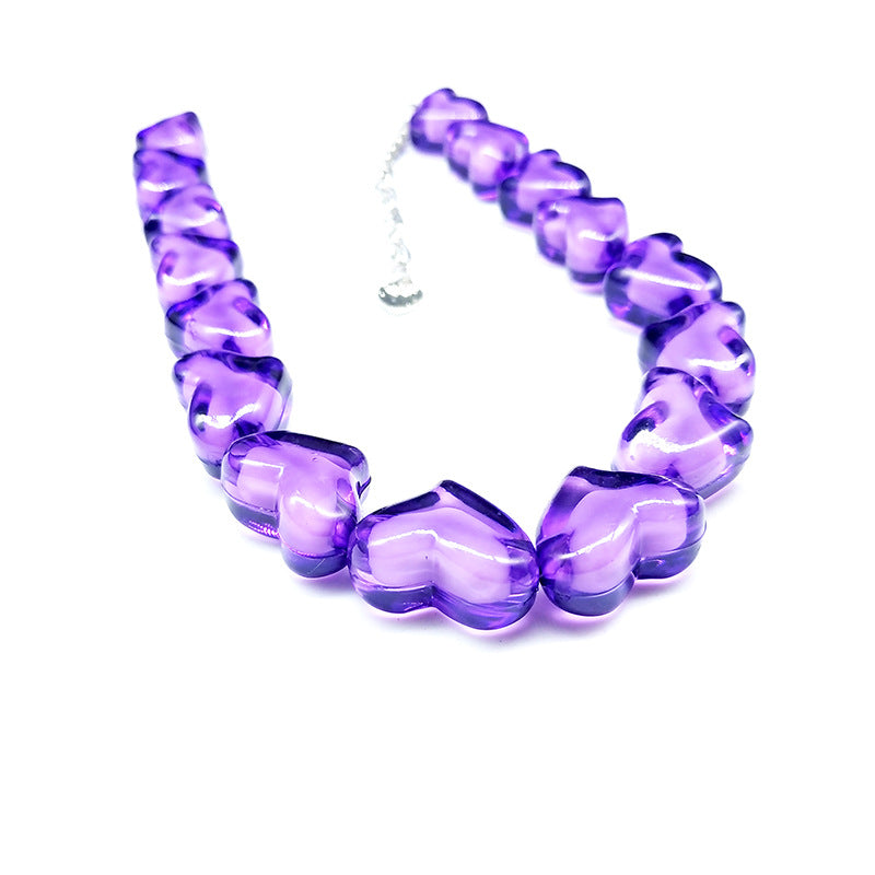 Heart Ornament Valentine's Day Acrylic Beads Love Necklaces