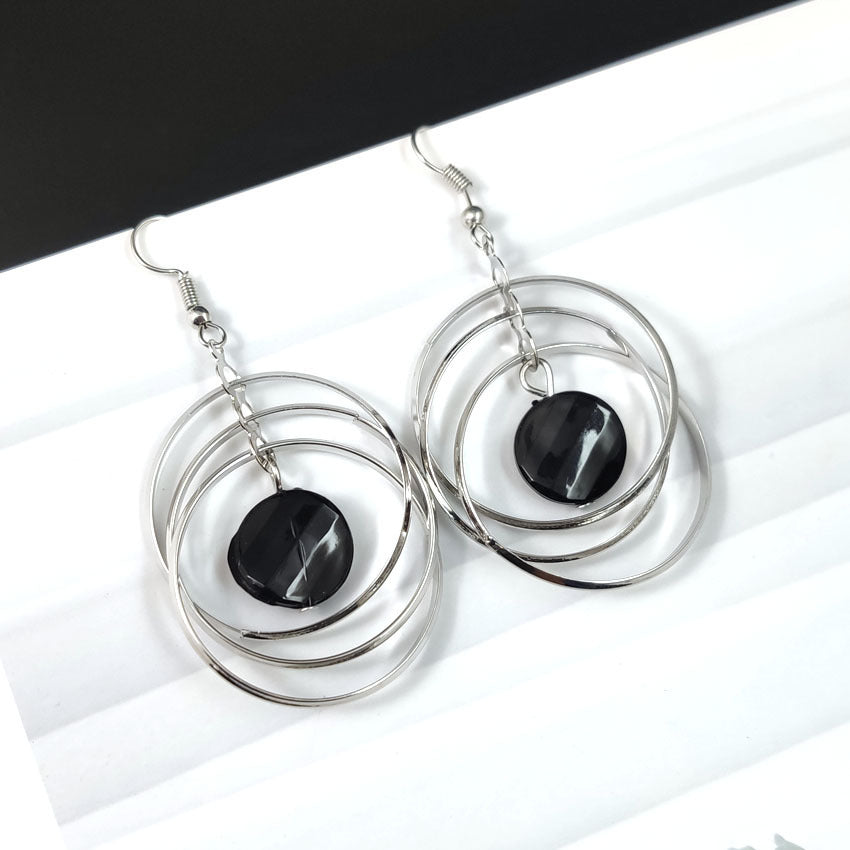 Women's Circle Trendy Exaggerated Personalized Long Simple Graceful Tassel Big Earrings