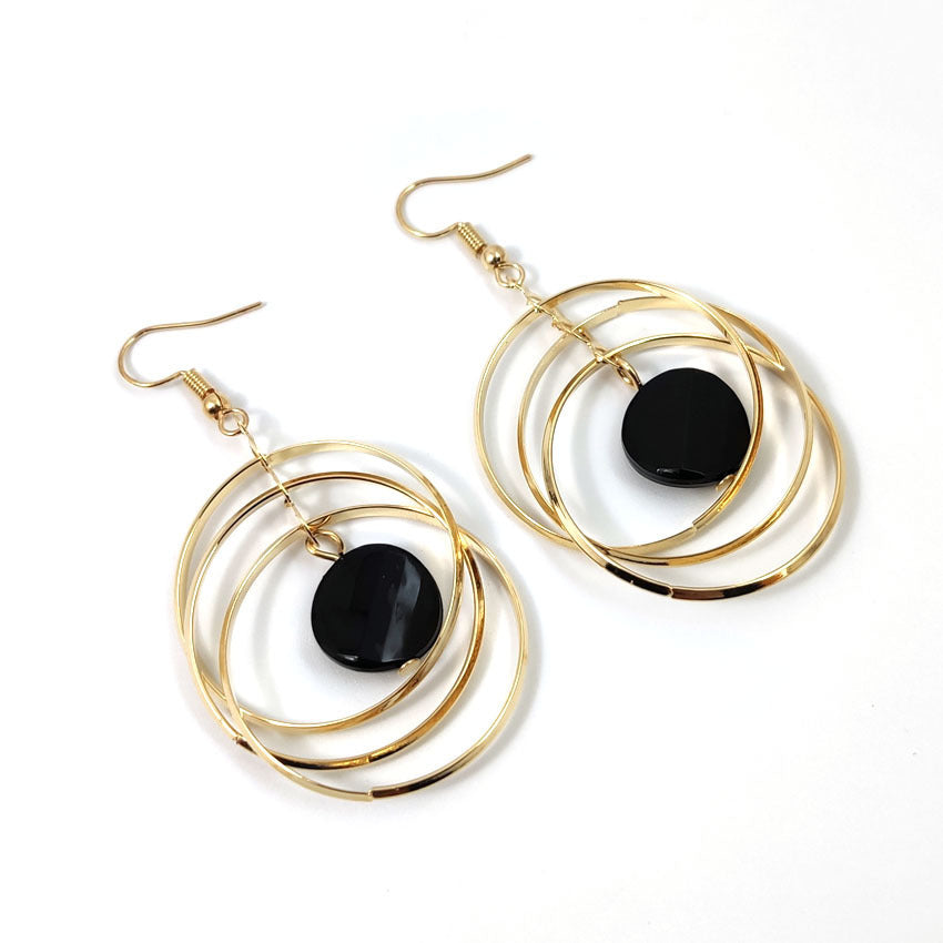 Women's Circle Trendy Exaggerated Personalized Long Simple Graceful Tassel Big Earrings