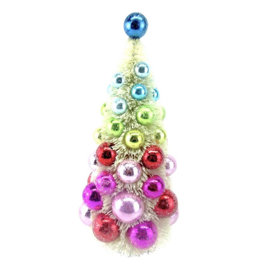 13" Rainbow Bottlebrush Ball Tree by December Diamonds by Quirks! at Shirley Shoppe