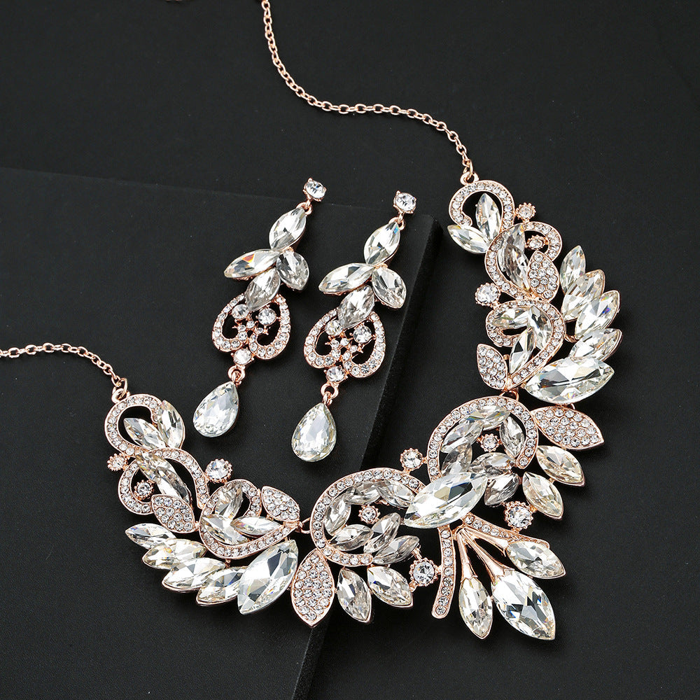 Fashion Suit Two-piece Luxury Banquet Dress Earrings