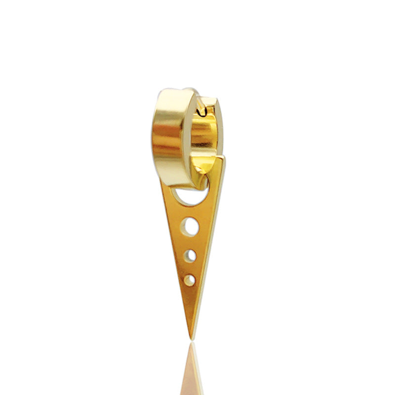 Women's & Men's Creative Korean Version Triangle Round Shape Stainless Ear Clip