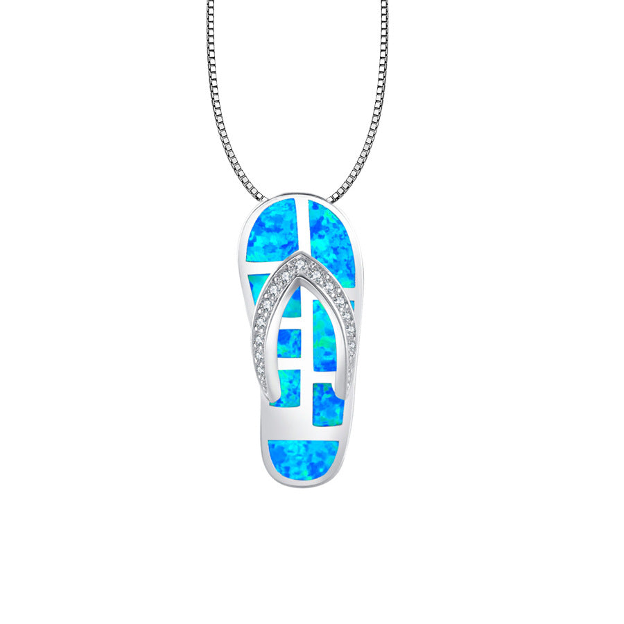 Opal Flip-flops Fashion Colored Gems Inlaid Pendant