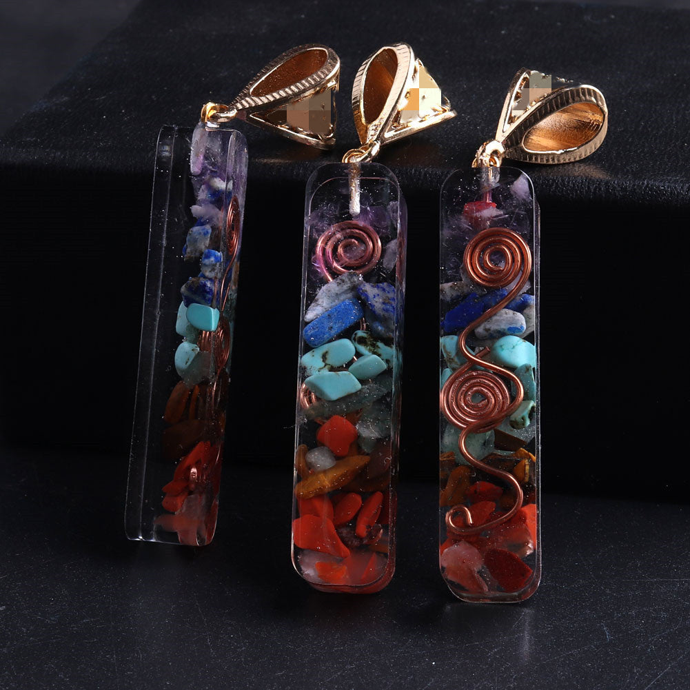 Beautiful Classy Natural Gravel Synthetic Crystal Pendant