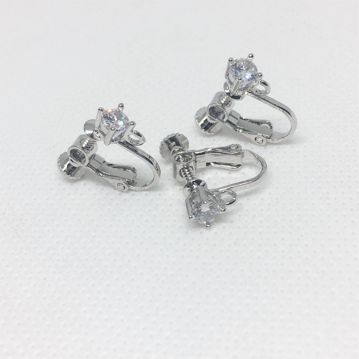 Screw Rhinestone Zircon Gold Plated Color Earrings