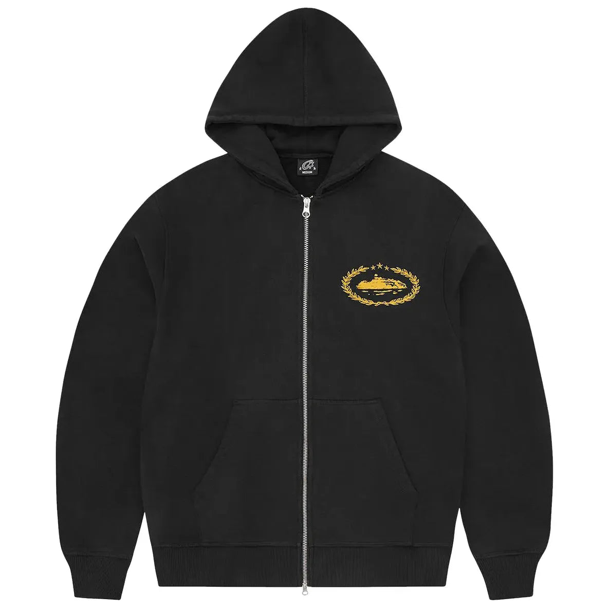 Corteiz Superior Royale Zip Hoodie 'Black/Yellow'