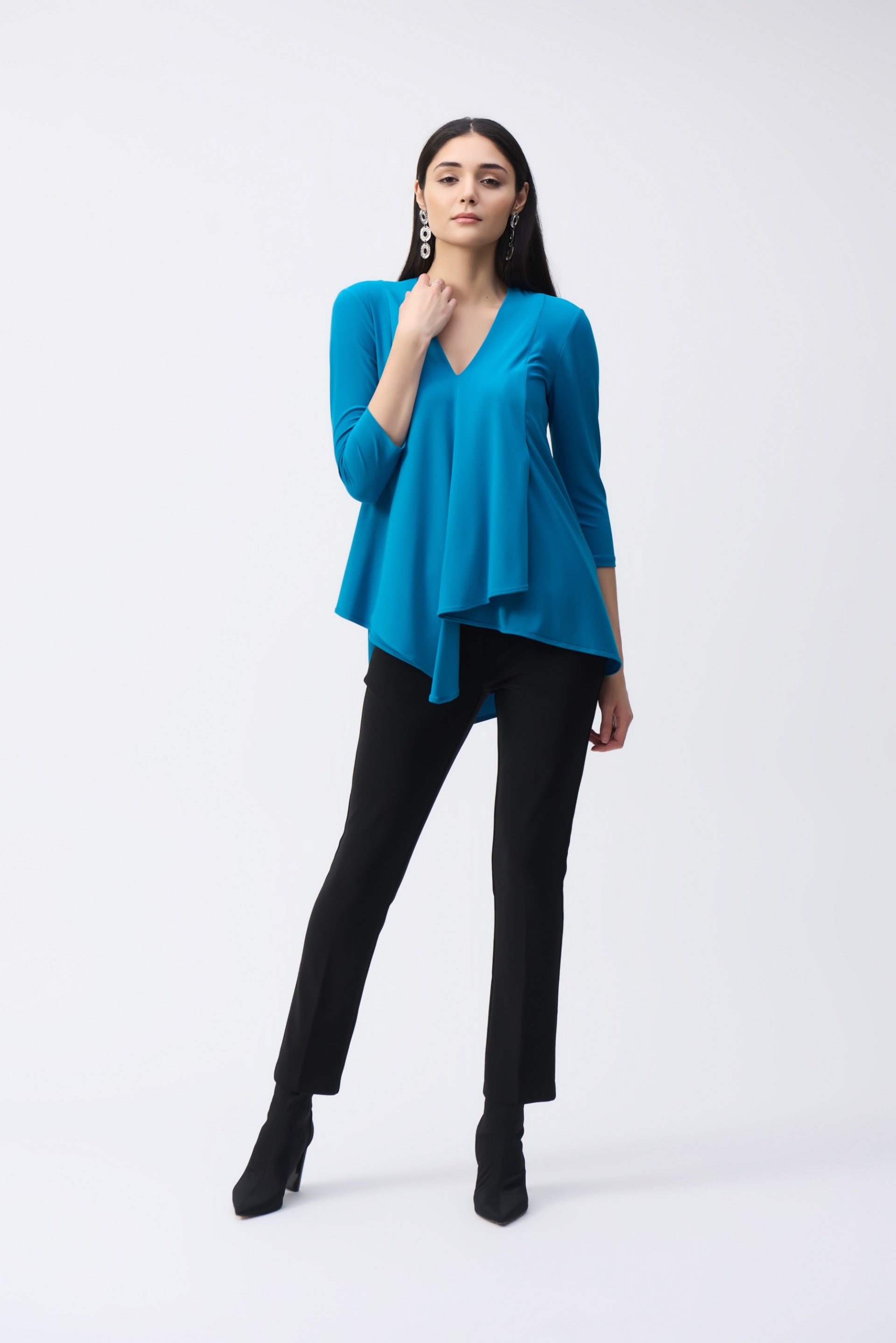 Joseph Ribkoff Pacific Blue Asymmetric Tunic Style 161066F24