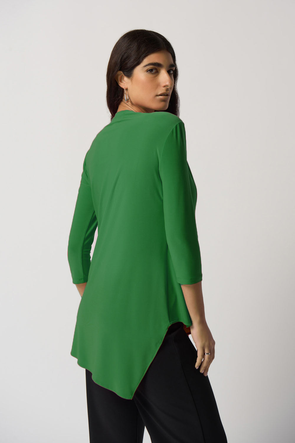 Joseph Ribkoff Kelly Green Asymmetric Tunic Style 161066TT