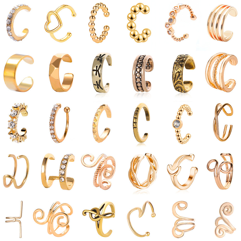 Women's Geometric Clips Retro Minimalist Creative Design Ear Clip