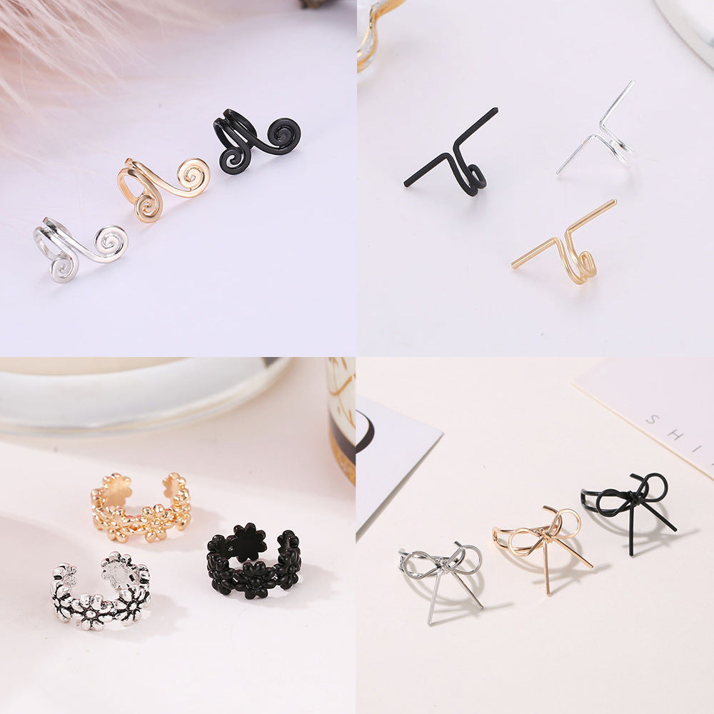 Women's Geometric Clips Retro Minimalist Creative Design Ear Clip