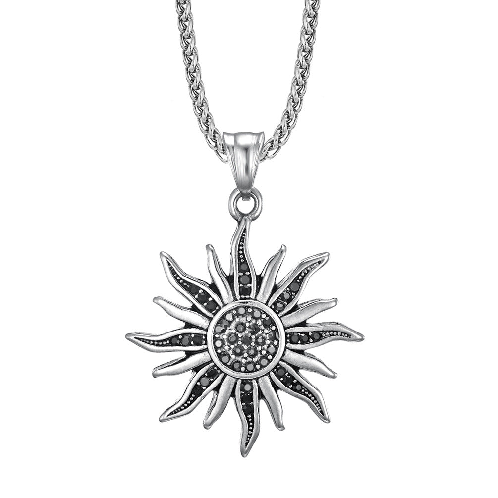 Vintage Stainless Steel Sunflower Personalized Apollo Pendants