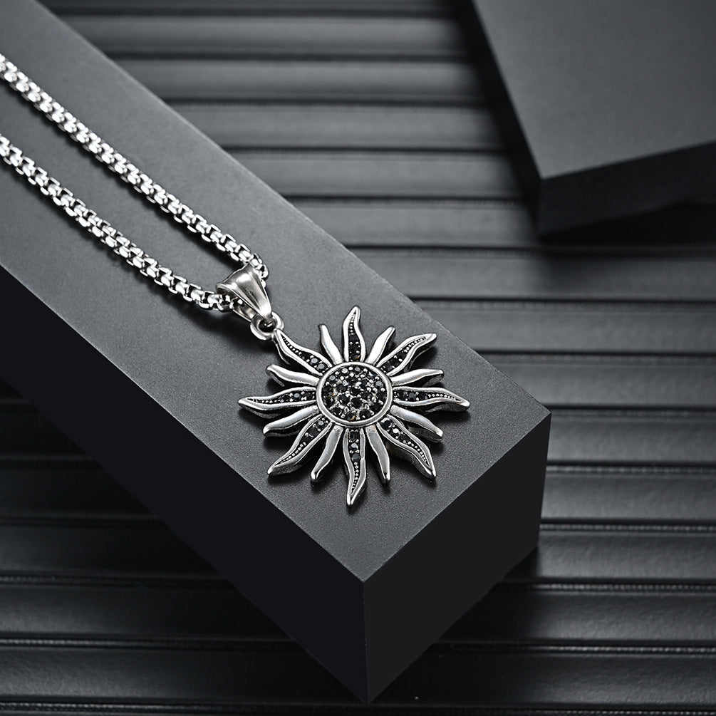 Vintage Stainless Steel Sunflower Personalized Apollo Pendants
