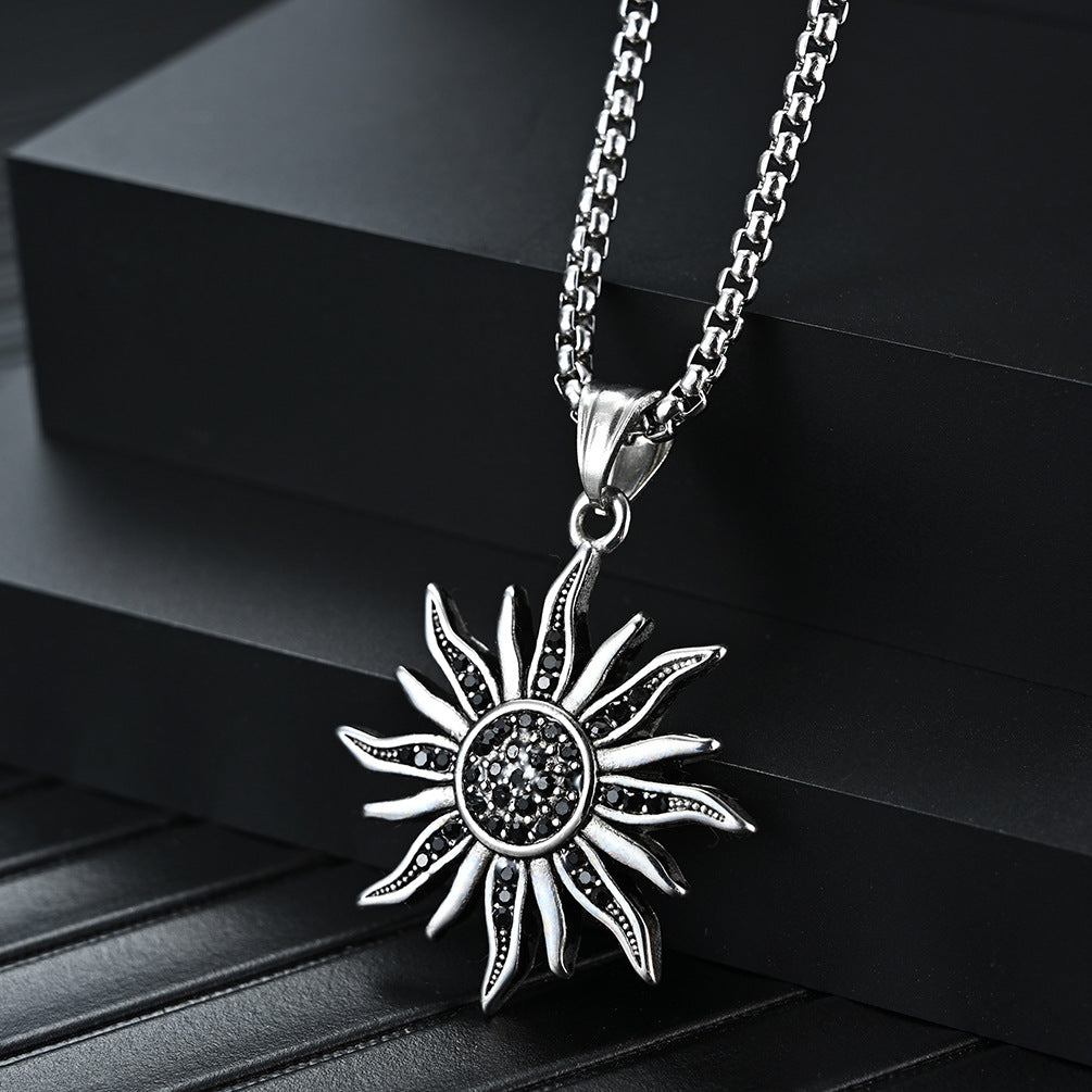 Vintage Stainless Steel Sunflower Personalized Apollo Pendants